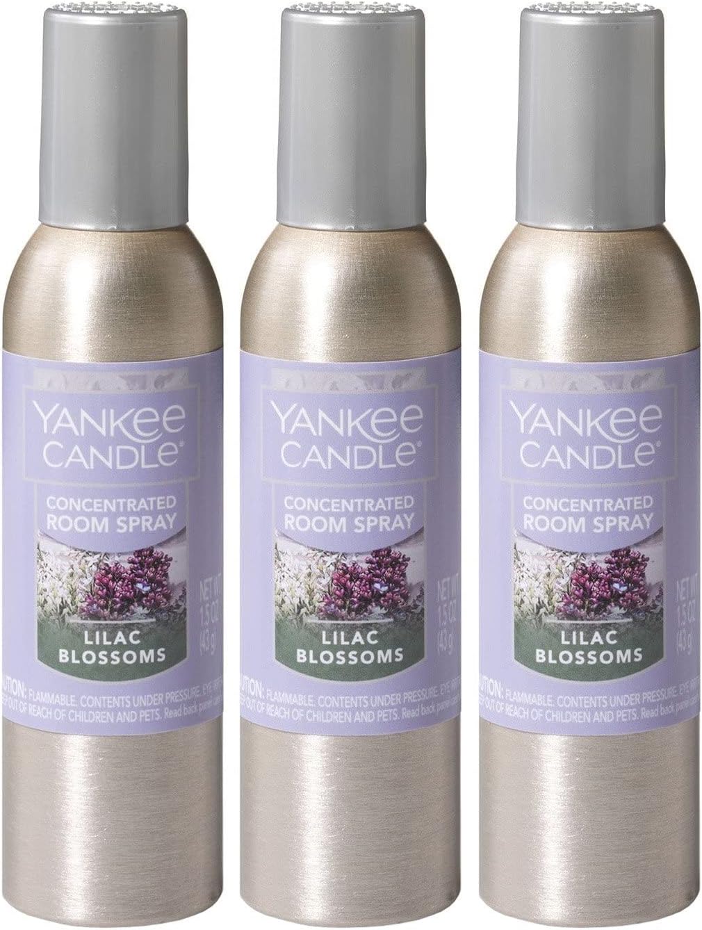 Yankee CandleConcentrated Air Freshener Room Spray, Odor Eliminator for Home, Bathroom, Lilac Blossoms, 1.5 Oz (Pack of 3)
