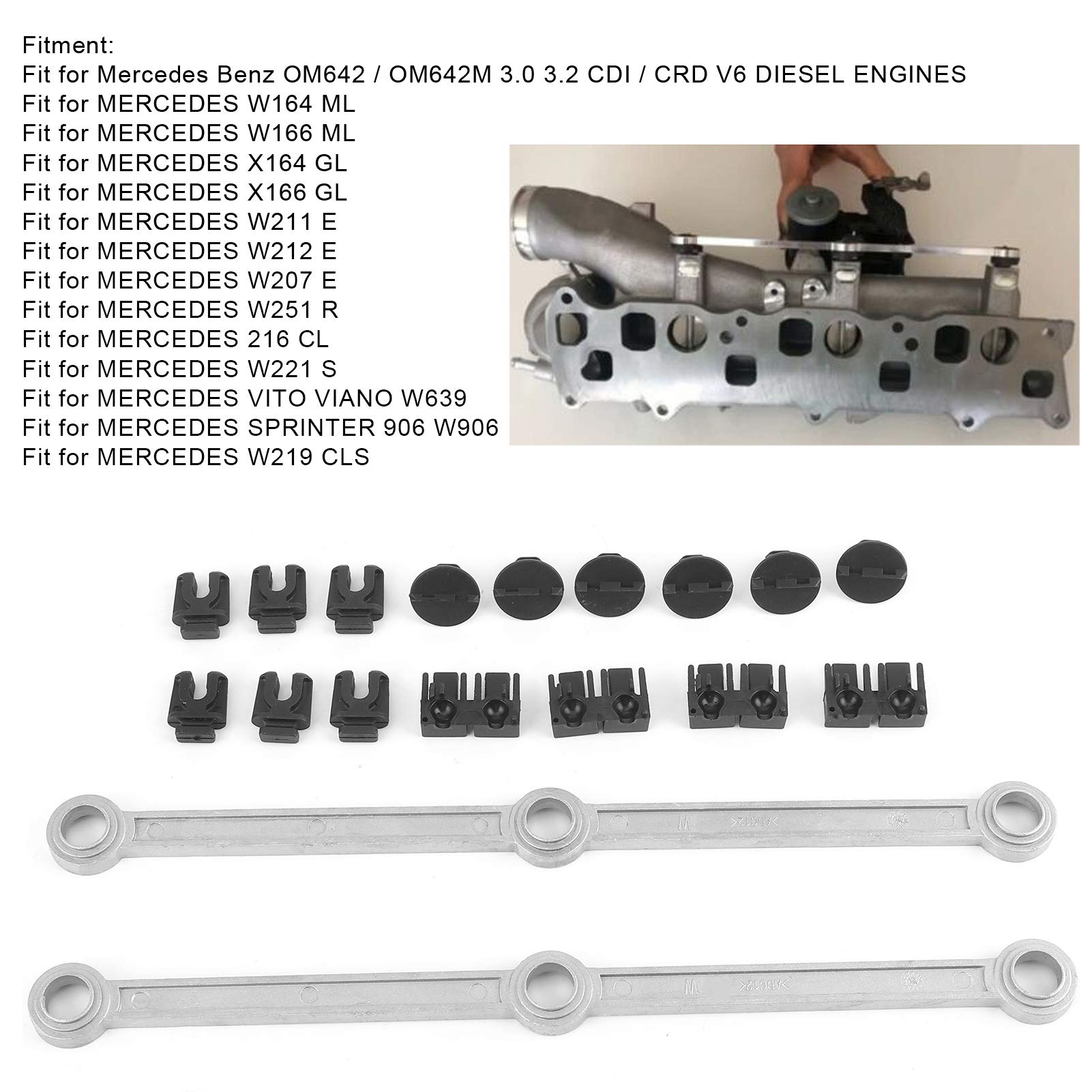 Kit di bielle del collettore di aspirazione, kit di bielle del collettore di aspirazione del motore di automobile sostituzione per motore OM642 V6 3,0 litri