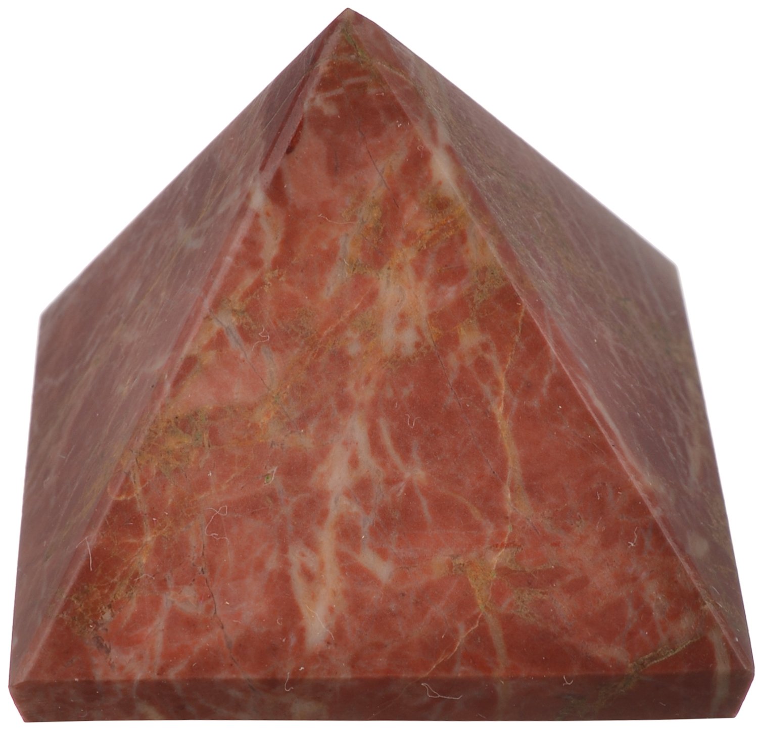 Julee Agate And Crystals Stone Jasper Pyramid (5.08 cm x 5.08 cm x 5.08 cm, Red)