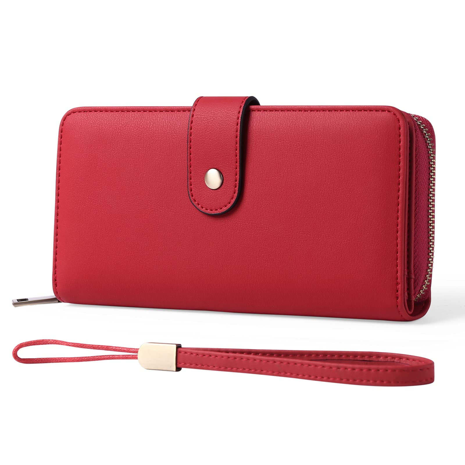 GAEKEAOLadies Purse RFID Blocking Leather Large Capacit Women's Wallet with Multiple Card Slots and Zipper Pocket