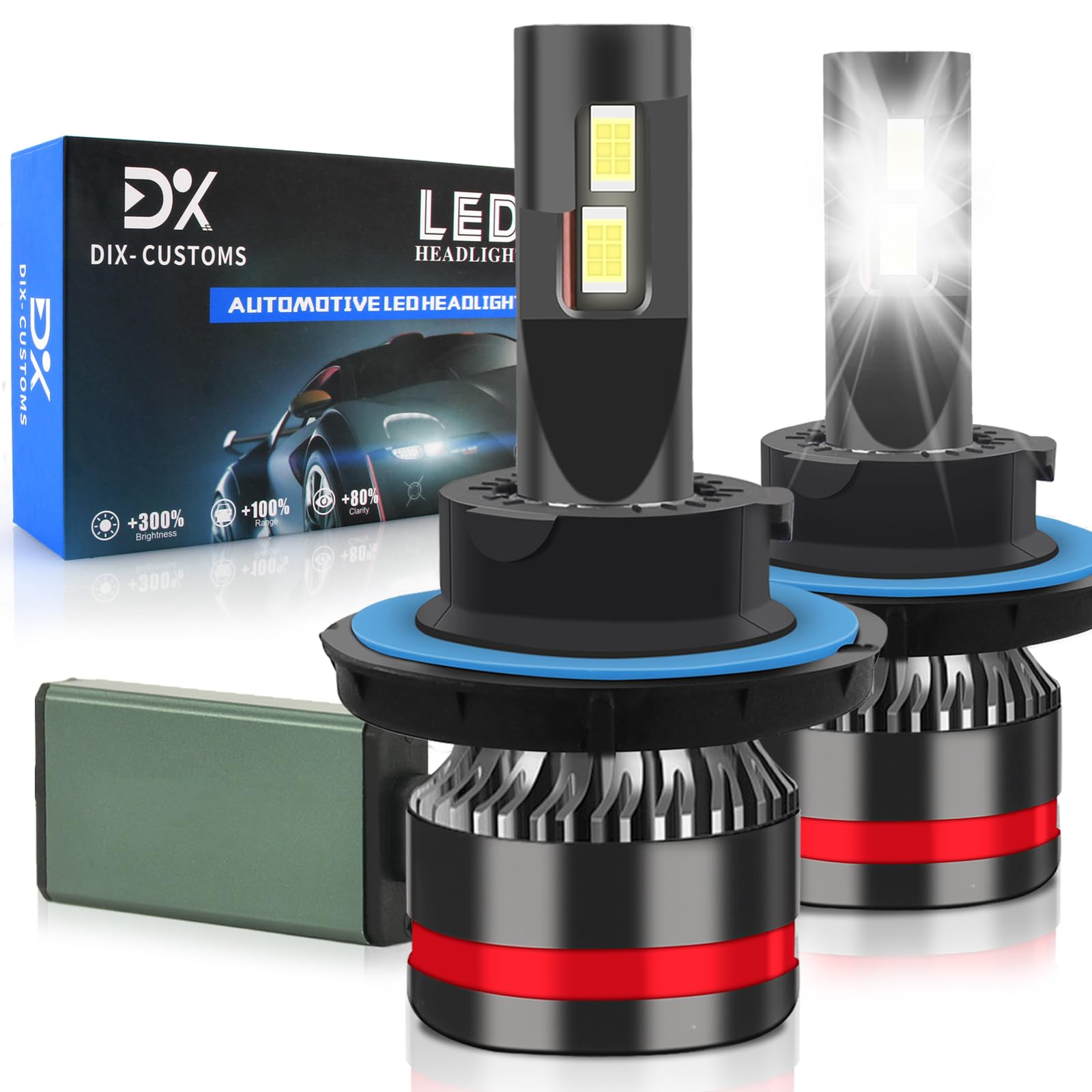 H13/9008 LED Headlight Bulbs, 2024 Upgrade 24 Pcs 6500K Cool