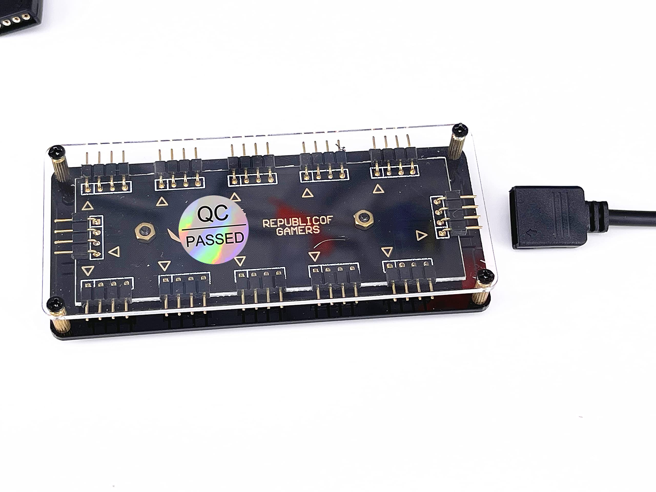 12V 4Pin RGB LED Splitter 11Port Hub with 50CM 4Pin Extension Cord