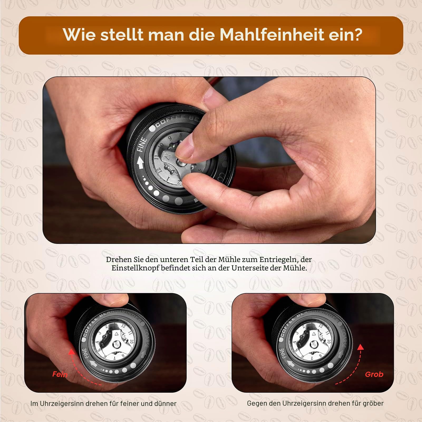 M6 Kaffeemühle Handbuch, Kapazität 25g, Hand Kaffeemühle Sharp Hexagonal Mahlkern, tragbare manuelle Kaffeebohnen Mühle für Gießen über Espresso