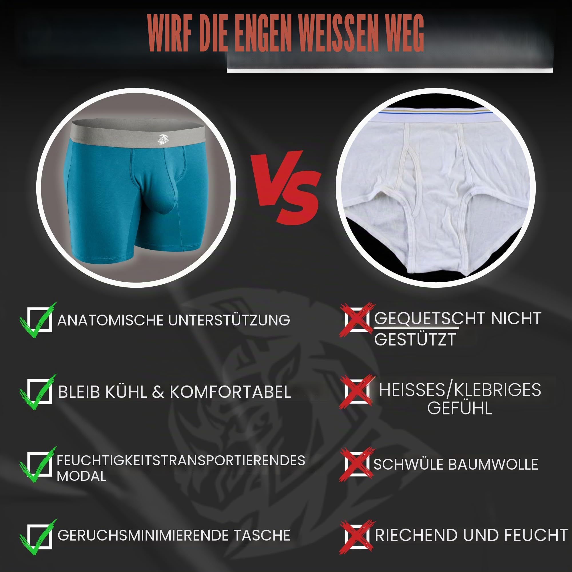 Real Men Bulge Enhancing Pouch Unterwäsche für Herren – 1 oder 3er Pack Set – Modal Boxershorts A, B oder D Pouch, B Pouch 17,8 cm 3er-Pack - Schwarz Blau Grau, X-Small