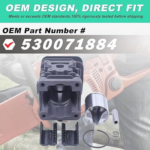 Miniatura 4 de Adefol Kit de pistón de cilindro de motosierra de 1.614 in para Poulan P3314 P3416 P3816 P3516PR con bujía, bombilla de imprimación, juego de