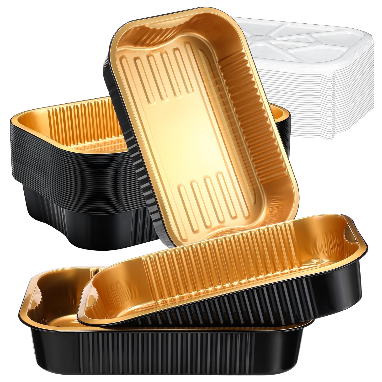 Baderke Aluminum Foil Pans with Lids - 30 Pack -1 Baderke Aluminum Foil Pans with Lids - 30 Pack -1
