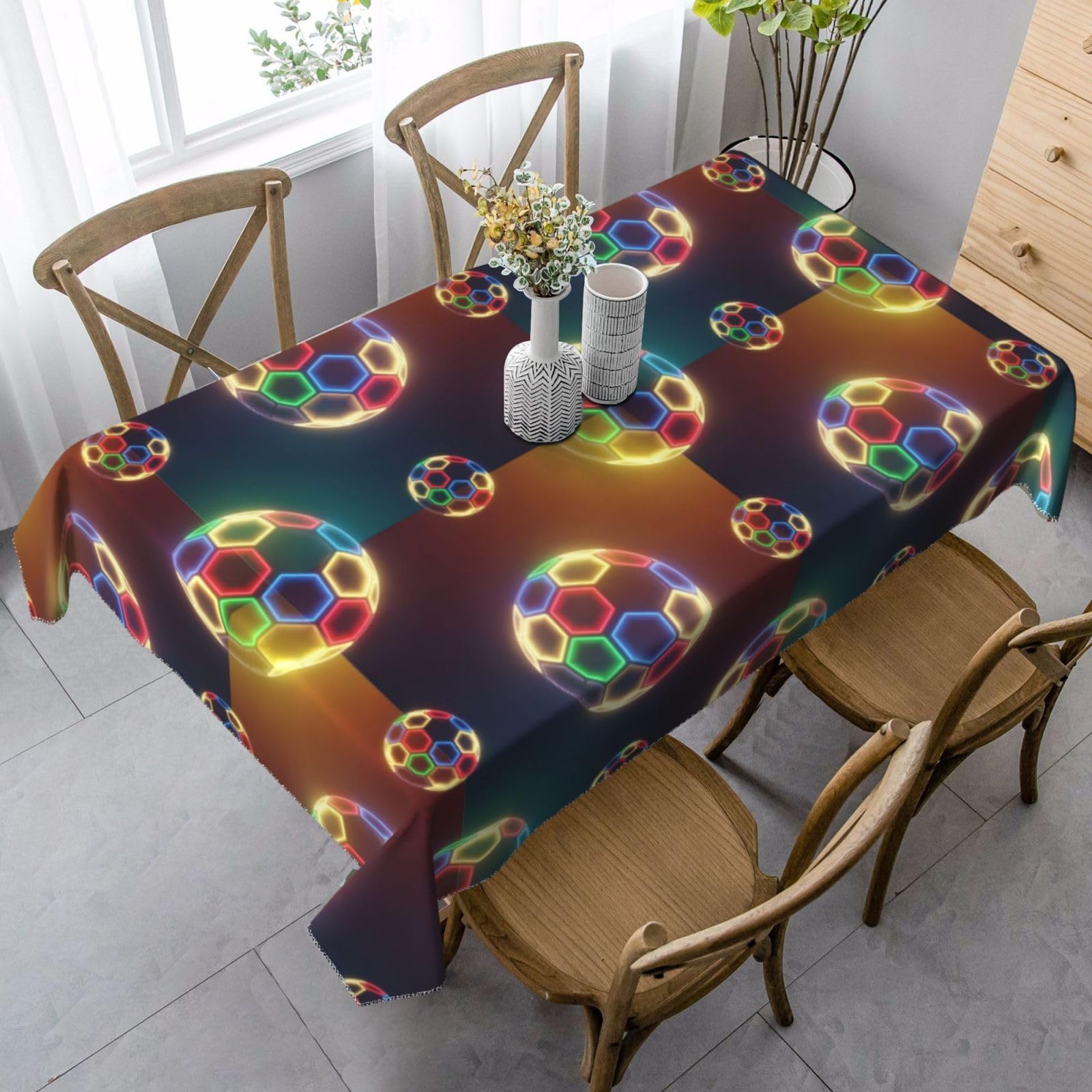 Nappe football feu pour buffet de match et anniversaire d'enfant sur table 137x183
