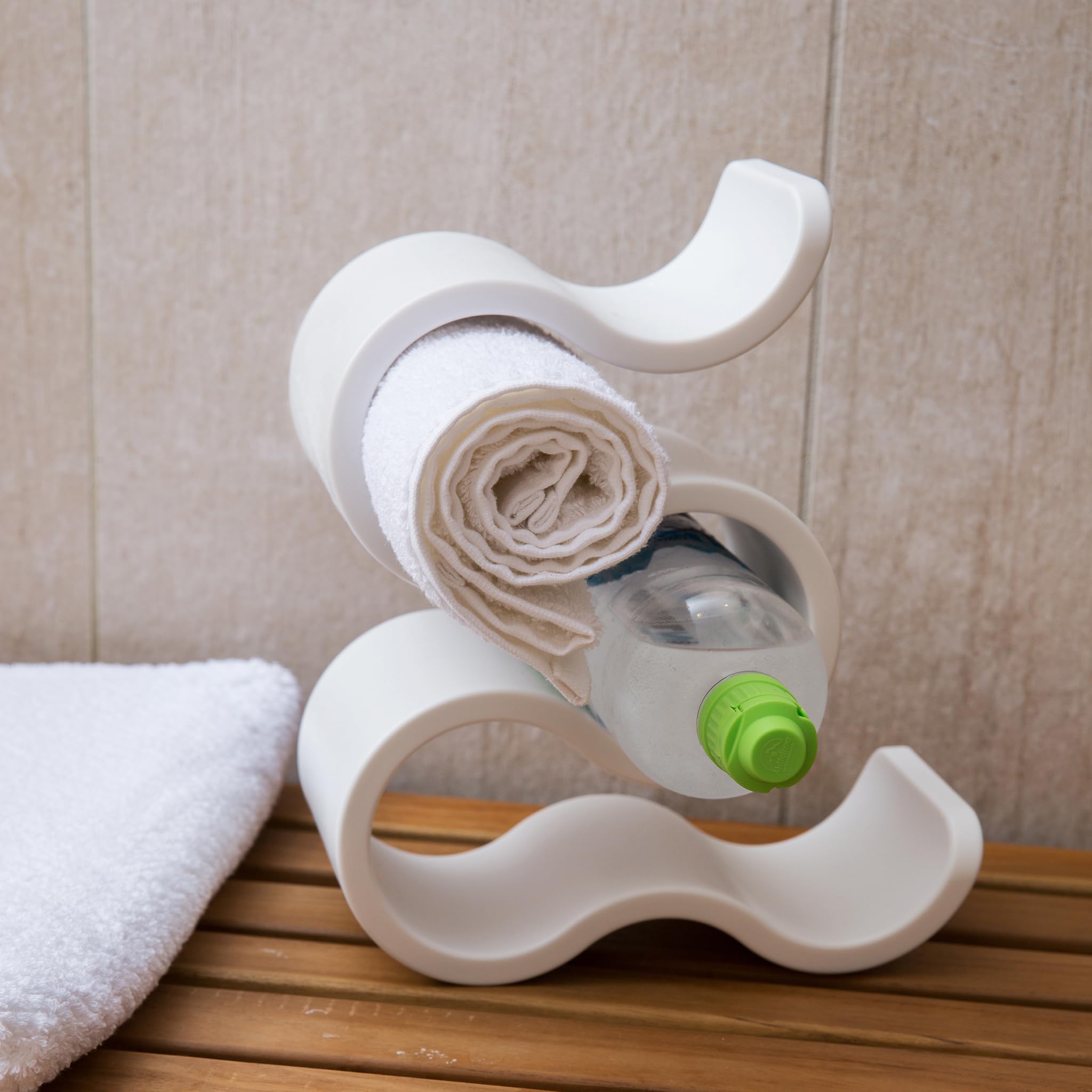 BOA Weinregal – Modernes Weinflaschenregal für 5 Flaschen, platzsparend, dekorativ, robust, aus hochwertigem Kunststoff, ideal für Küche oder Wohnzimmer, deutsches Design