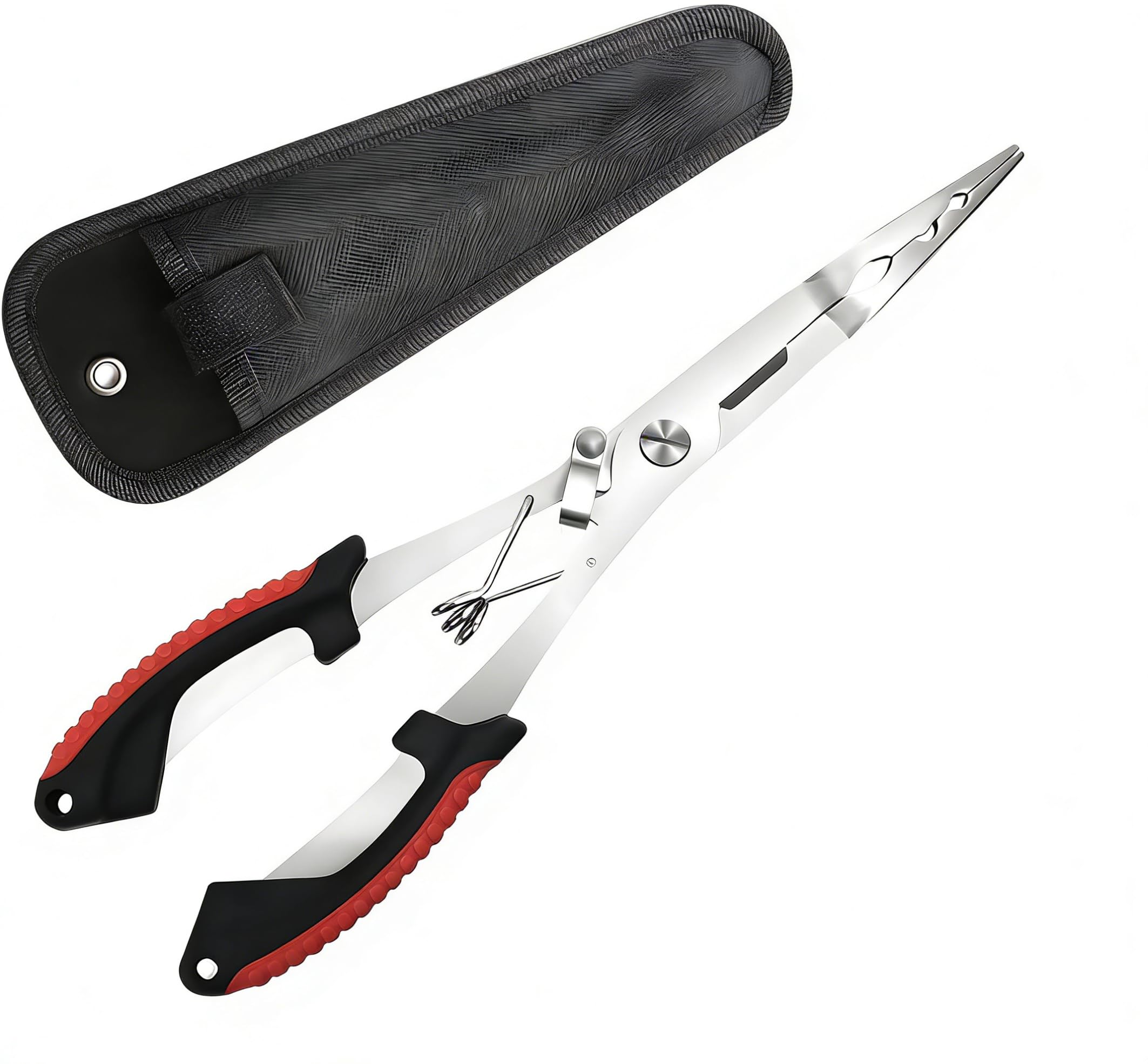 Fishing Scissors, Fishing Forceps Set, Professional Angling Tool with Protective Sheath, Multipurpose Fishing Gear for Tackle Maintenance and Line Cutting, Durable Stainless Steel Construction