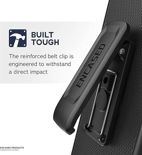 Miniatura 8 de Encased Galaxy S10 Plus - Funda con clip para cinturón (DuraClip 2019) Funda de agarre delgada con soporte para Samsung Galaxy S10+ (negro)