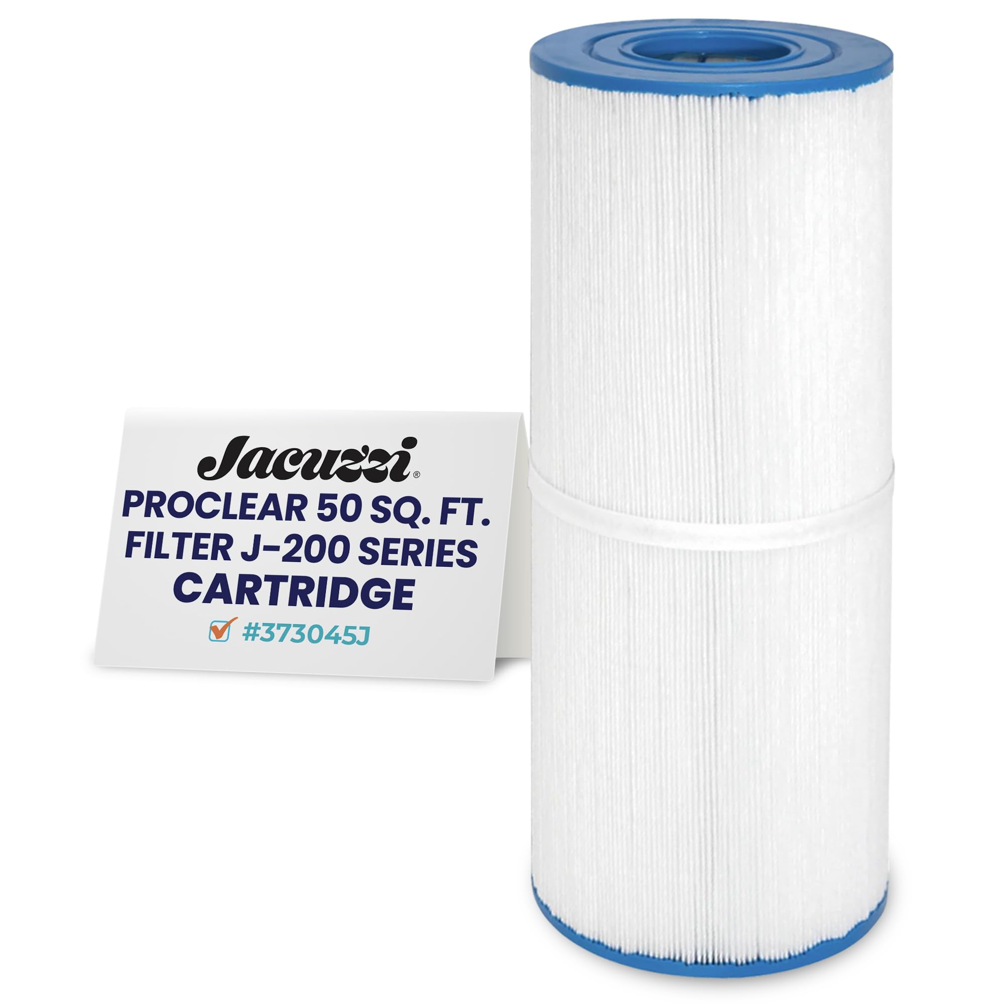ProClear 50 Sq Ft Pleated Polyester Media, Replacement Spa Filter 373045J, Fits 2005–2022 J-200 Series Hot Tubs, Universal Open-End Design, Clean Spa Water, Easy Drop-in Installation