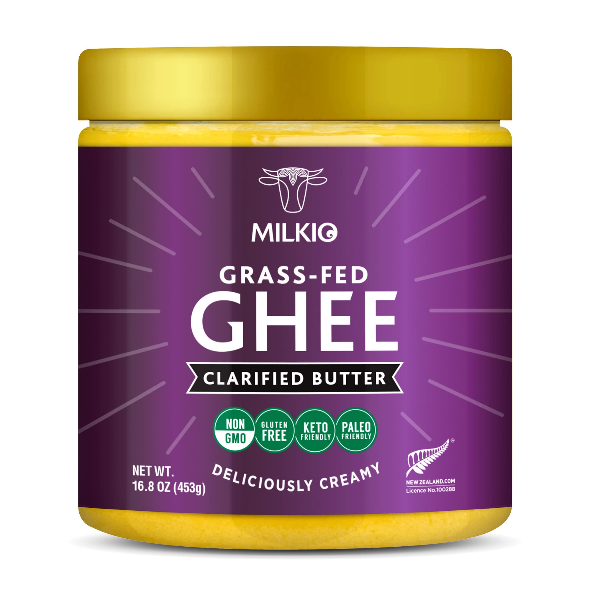 Buy MILKIO Grass Fed Ghee Oil Clarified Butter Paleo, Keto Friendly