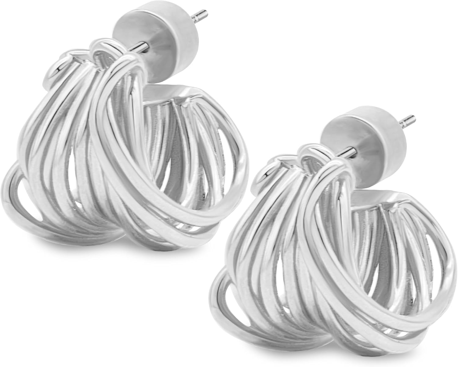 18K Gold Plated Hoop Earrings for Women, Knot Trendy Twist Ropes Baroque Gold Hoop Earrings, Dainty Chunky Open Hoop Gold Earrings, 925 Sterling Silver Post Earrings, Women Jewelry Gifts - Image 3