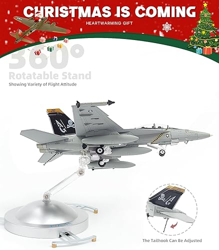 Miniatura 5 de FA-18F Super Hornet 172 Kits de modelo de avión de metal con soporte VFA-103 Jolly Rogers Aleación fundido a presión Ataque Jet Replica PreBuild
