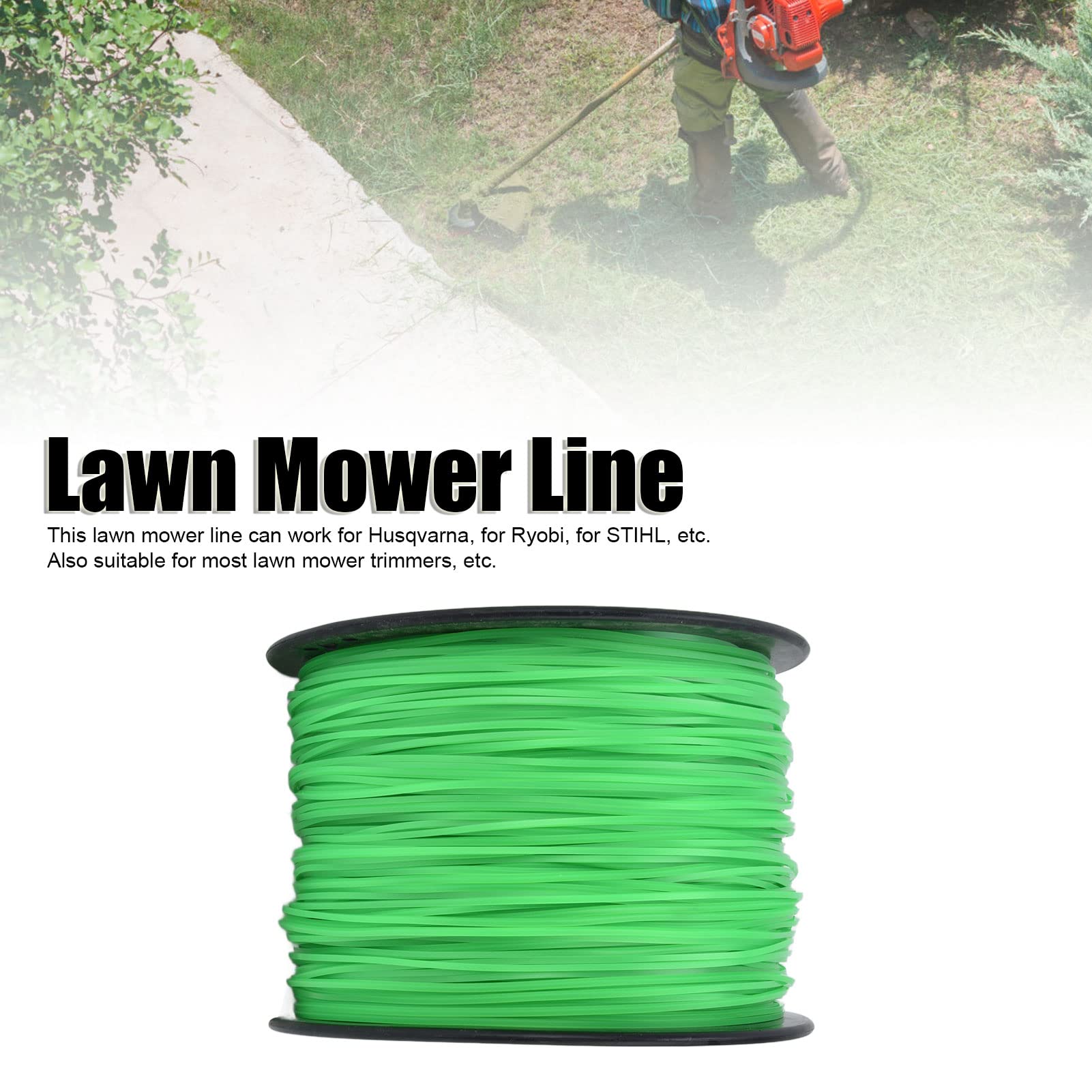 Bobina di Ricambio per Filo da Taglio, 2,0 Mm 372 Metri Filo per Tosaerba Filo per Tosaerba Filo Verde per per Ryobi per