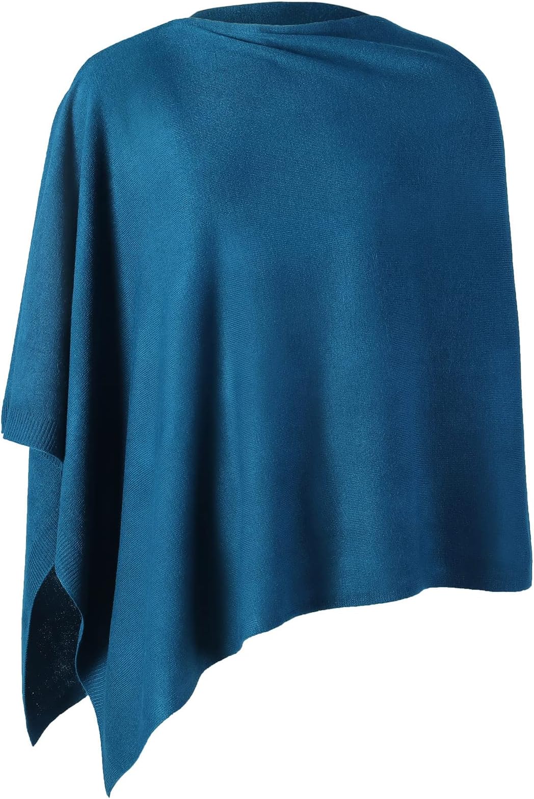 Fomolom Women Ponchos Sweater Versatile Lightweight Solid Knitted Shawl Wrap Scarf Cape Accessories for Womens