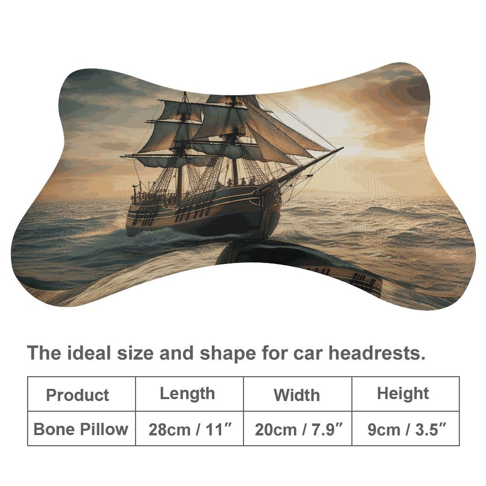 Almohada de navegación sola, núcleo de almohada de espuma viscoelástica, cojín, proporciona apoyo para el cuello, almohadas de coche para asientos de coche de viaje y oficinas en casa.