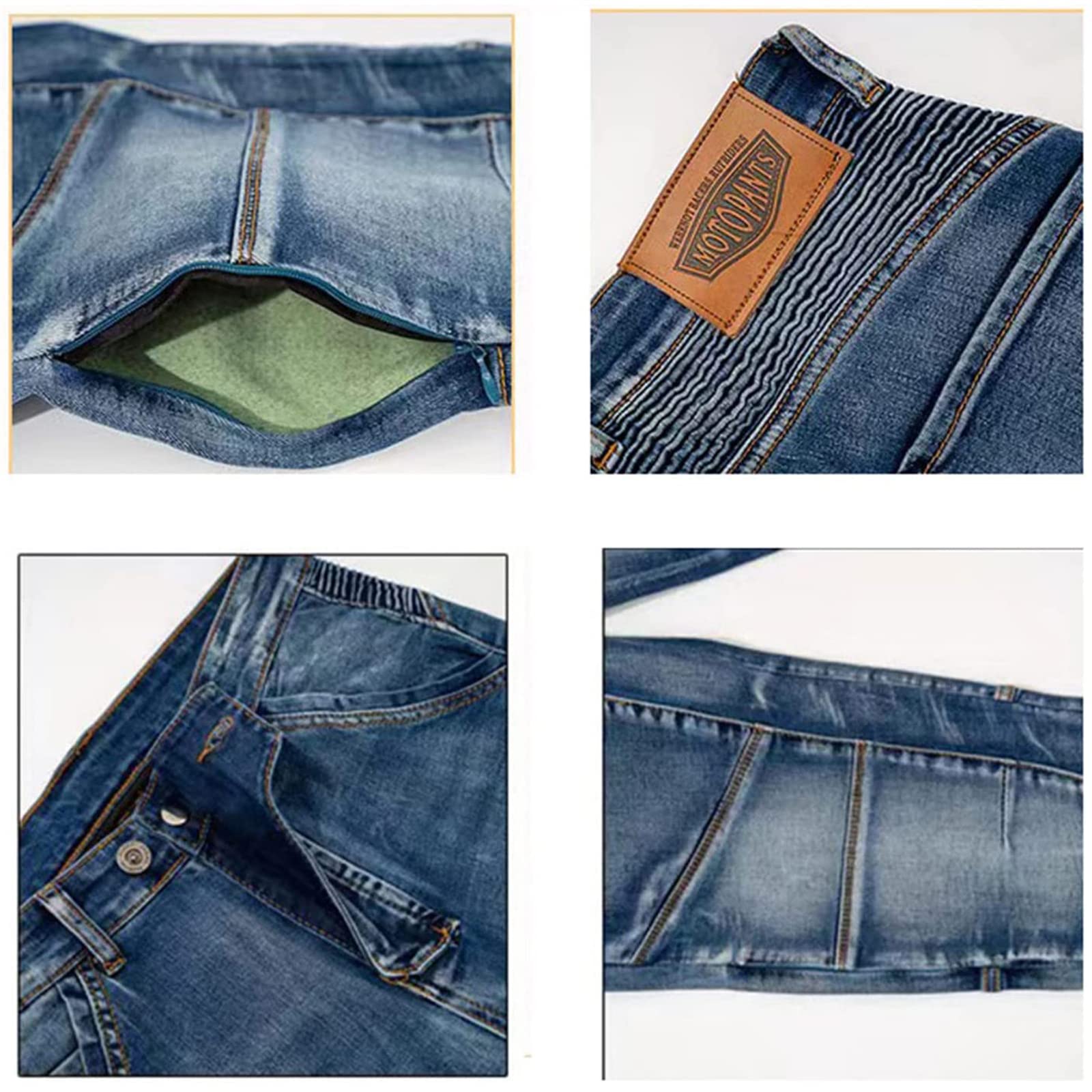Pantaloni Moto Uomo/Donna, Jeans Moto in Aramide, Pantaloni da Moto con Protezioni,- Versione Invernali/Estivi