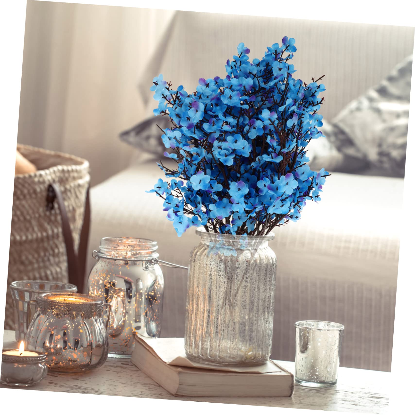Ciieeo 12 Jarrones De Flores Artificiales De Gypsophila Simulada para Centros De Mesa Ramos De Boda Decoraciones Arreglos De Boda Accesorios De Navidad Tela De Seda para