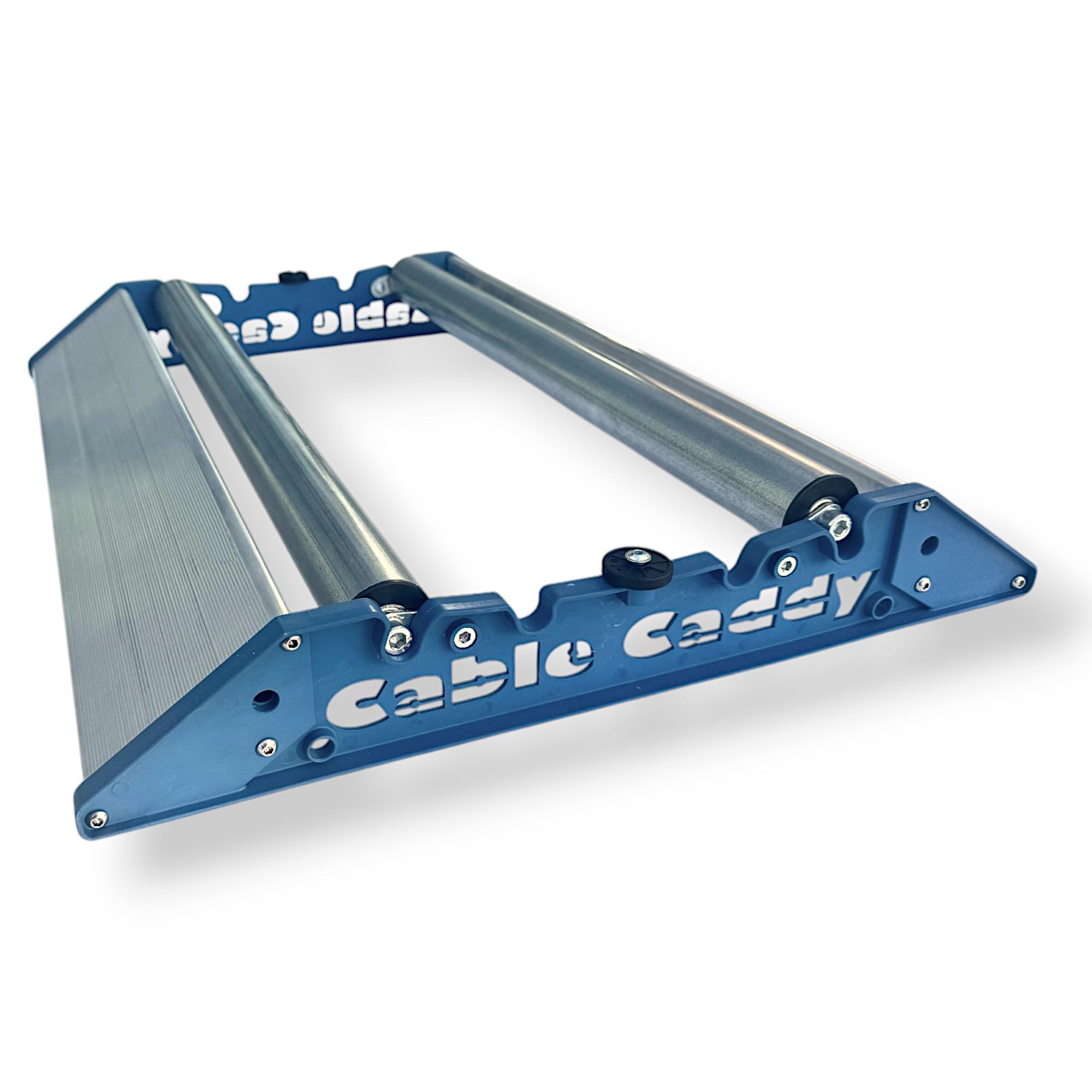 Avvolgitore Sbobinatore Cable Caddy 670 Plus con i rulli di supporto ribaltabili e la rampa