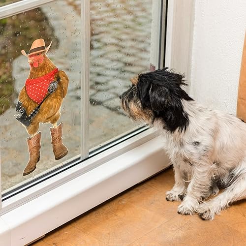 Miniatura 4 de Divertidas calcomanías de pared de pollo para despegar y pegar, calcomanías de vinilo para decoración divertida de pared, cocina, baño, dormitorio