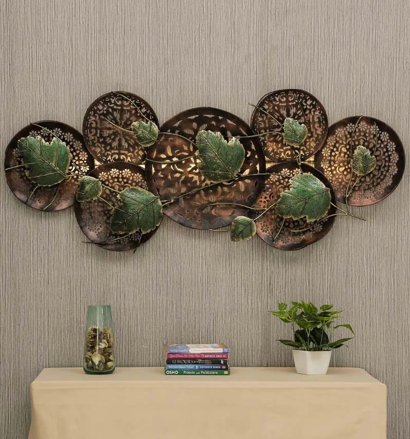 ROYAL HERITAGE CRAFTS Metal Abstract Figures Nordic Style Wall Ornaments Metal Wall Sculpture Wall Decor For Home Decor -MetalWallDecor#5 (Multicolour, Pack Of 1)