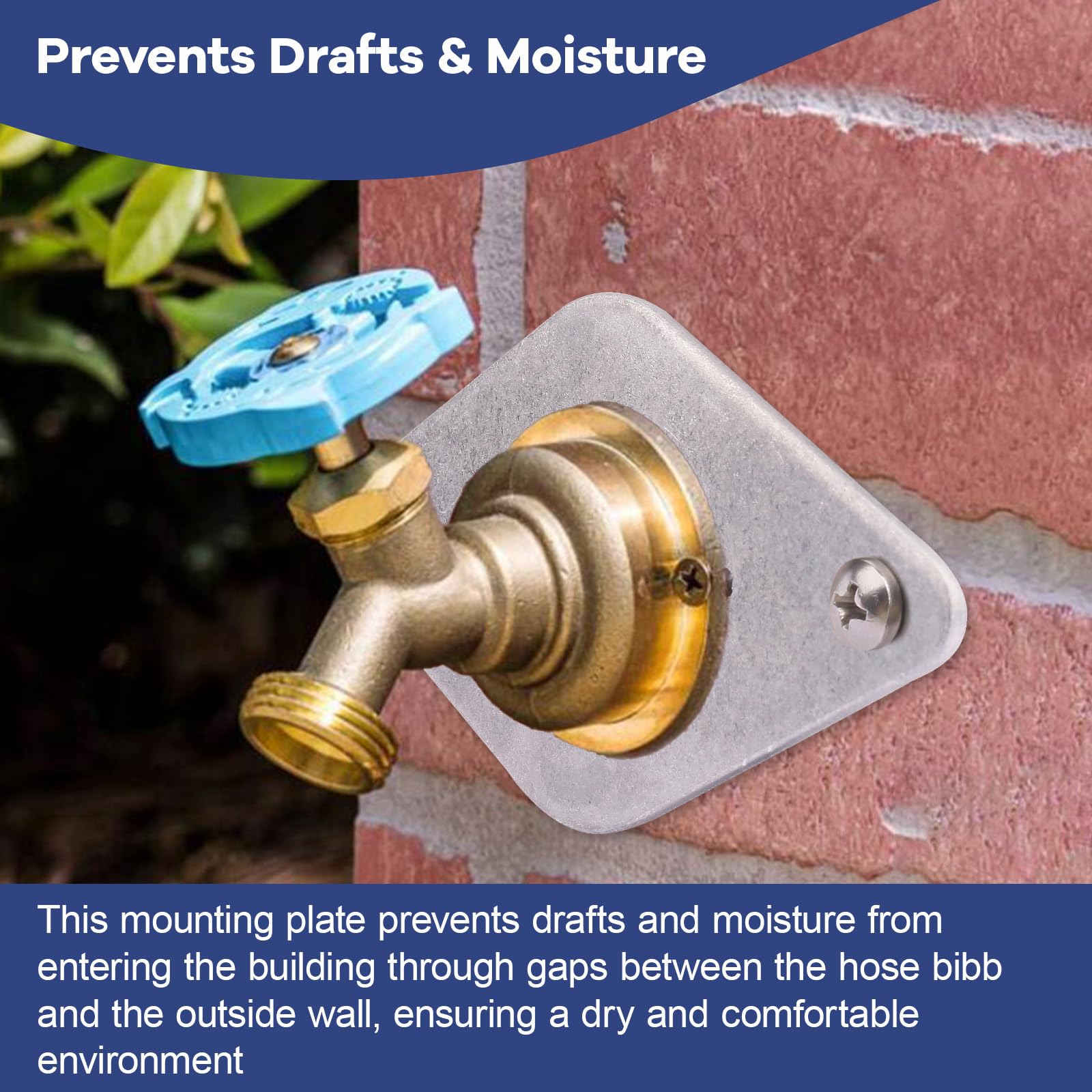 Außenhahn Montageplatte Edelstahl - Für Schlauchanschluss, Frostsicher