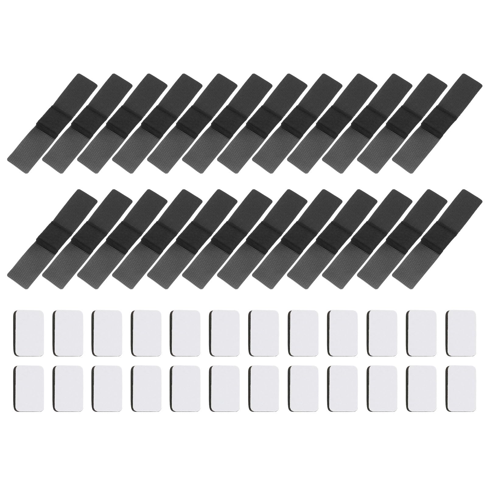 PATIKIL 24Pcs Wrap-Around Felt Furniture Pads, 5.7 x 1.2" Chair Leg Floor Protectors with Black Hook and Loop Fastener Bar Stool Glides Chair Bottom Protector for Hardwood Floors, Black