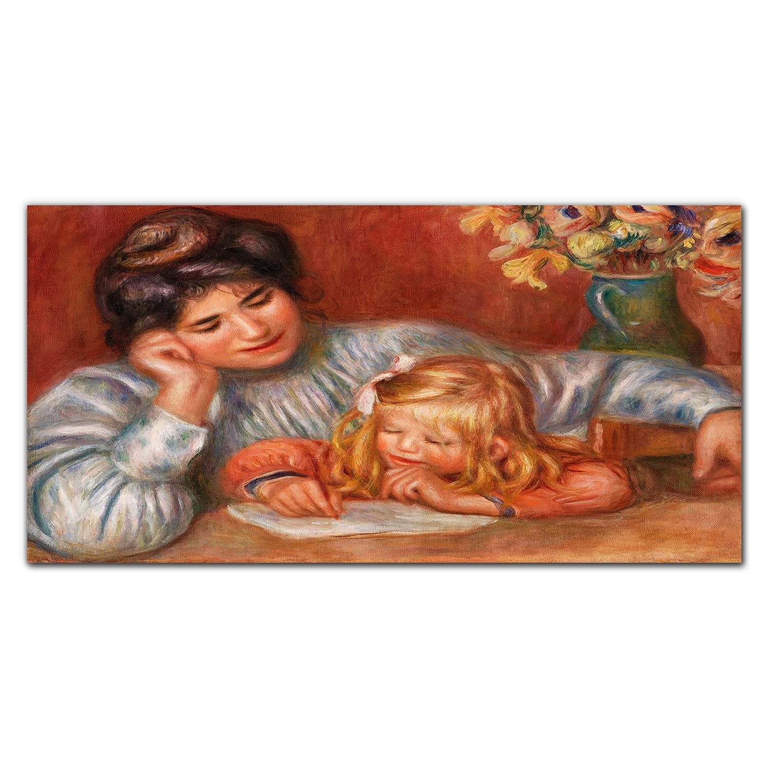 Crédence de cuisine en verre trempé 100x50 cm Motif vase et fleurs