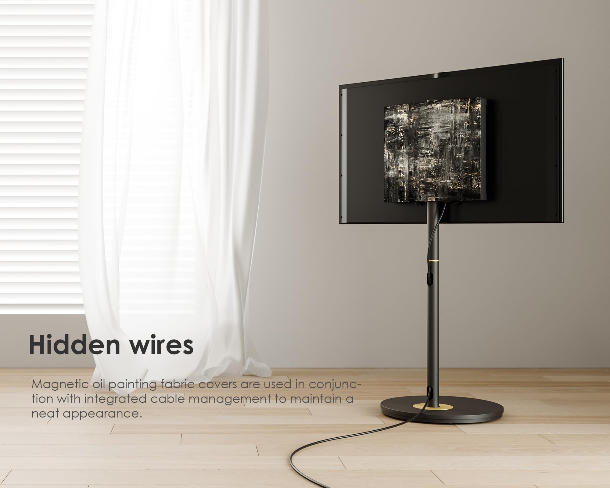 FITUEYES Design TV Ständer Rollbar für 32-65 Zoll Fernseher Mobiler TV Standfuss höhenverstellbar Modern minimalistisch Fernsehständer für Wohnung Büro Heim