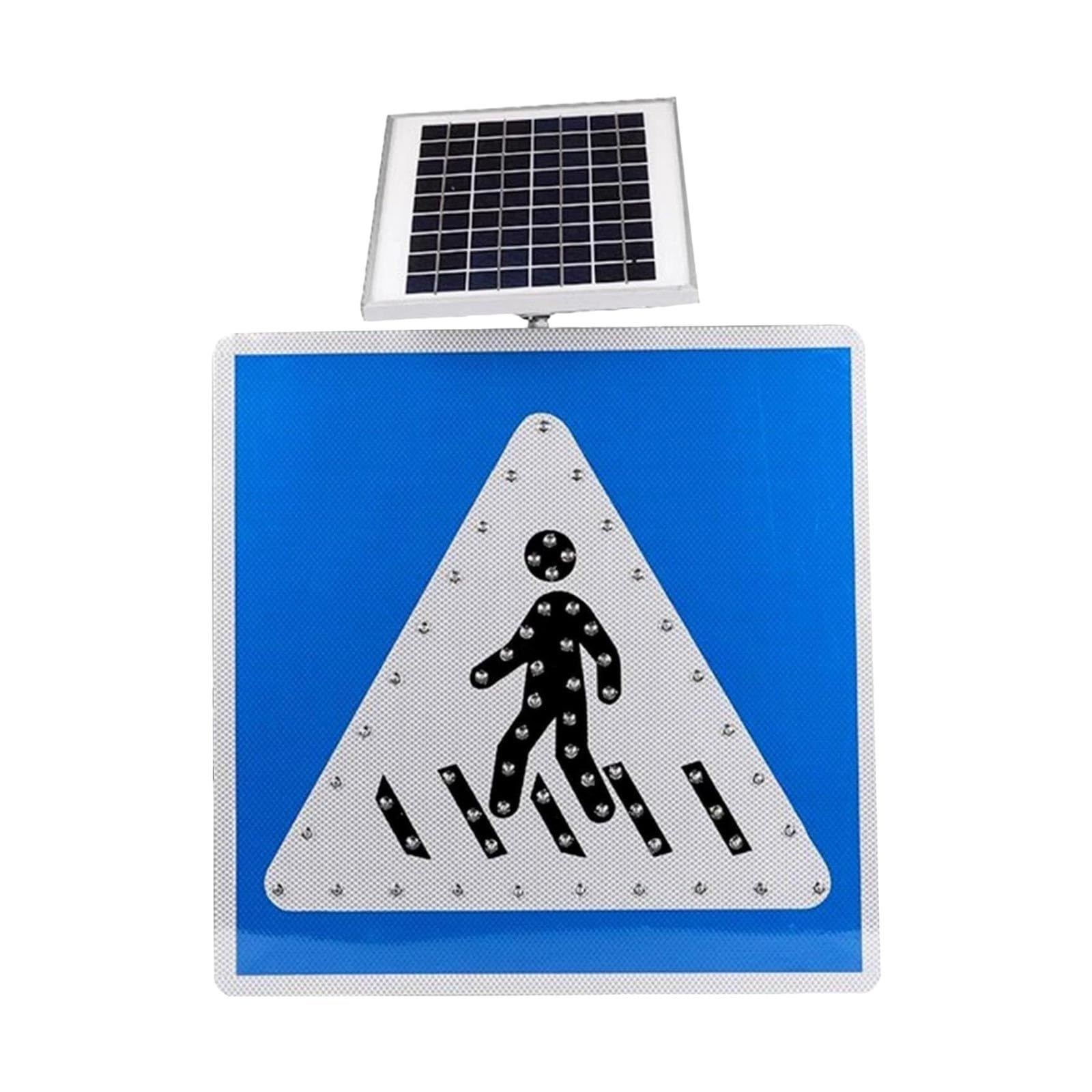 Señal De Tráfico Paso Peatonal Solar LED Cartel Luminoso Intermitente Alta Visibilidad Para Seguridad Vial En Calles Urbanas Cruces Peatonales Y Zonas Residenciales(32in)