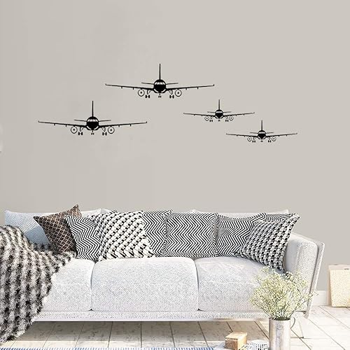 Miniatura 10 de 2 calcomanías de pared de avión, calcomanías de pared de aviones extraíbles para sala de estar, dormitorio, decoración del hogar, mural de arte para