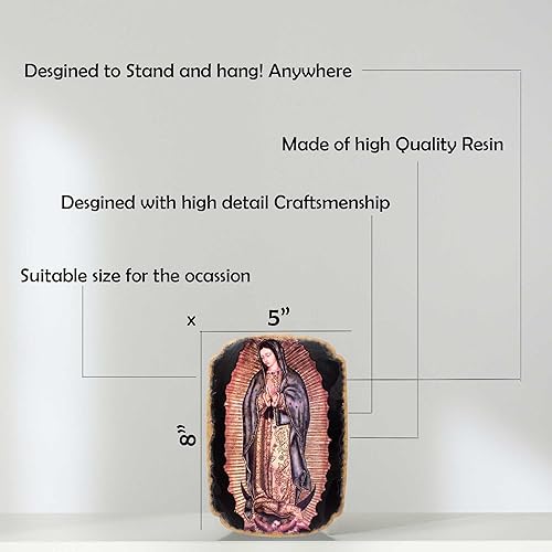 Miniatura 7 de Mrcjsales Placa de Nuestra Señora de Guadalupe  Pregamino  Artesanía de resina  Símbolo cultural único