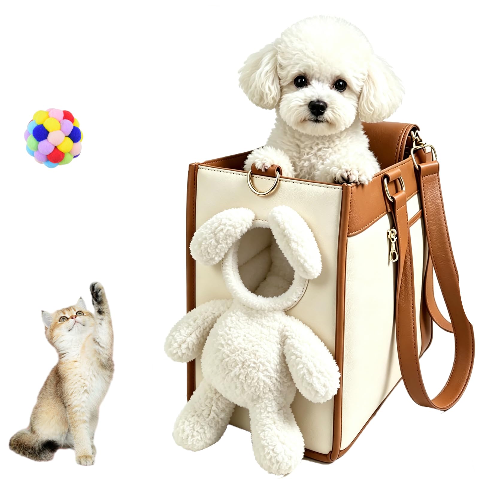 Teddy-Hundetragetasche (White,Medium)