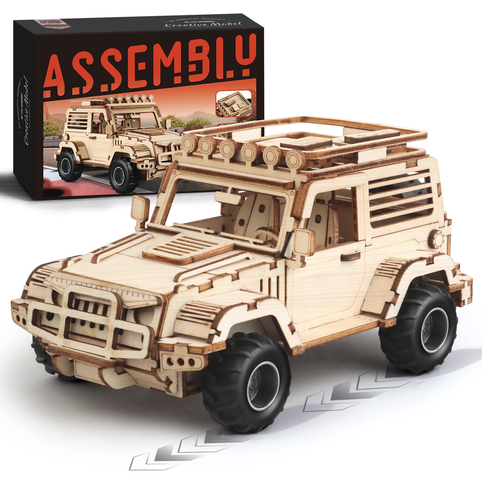 Amazon.com: MOCBURIKU 3D Wooden Puzzle Off-Road Car for Adults