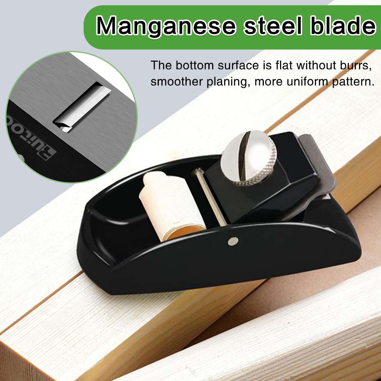 Mini Pialla per Legno con 2Pcs Lame di Ricambio, Pialla Manuale Legno, Pialla Lavorazione Legno, Pialla a Mano in Acciaio, Piccola Piallatrice in Legno Compatto Leggero Regolabile Manualmente