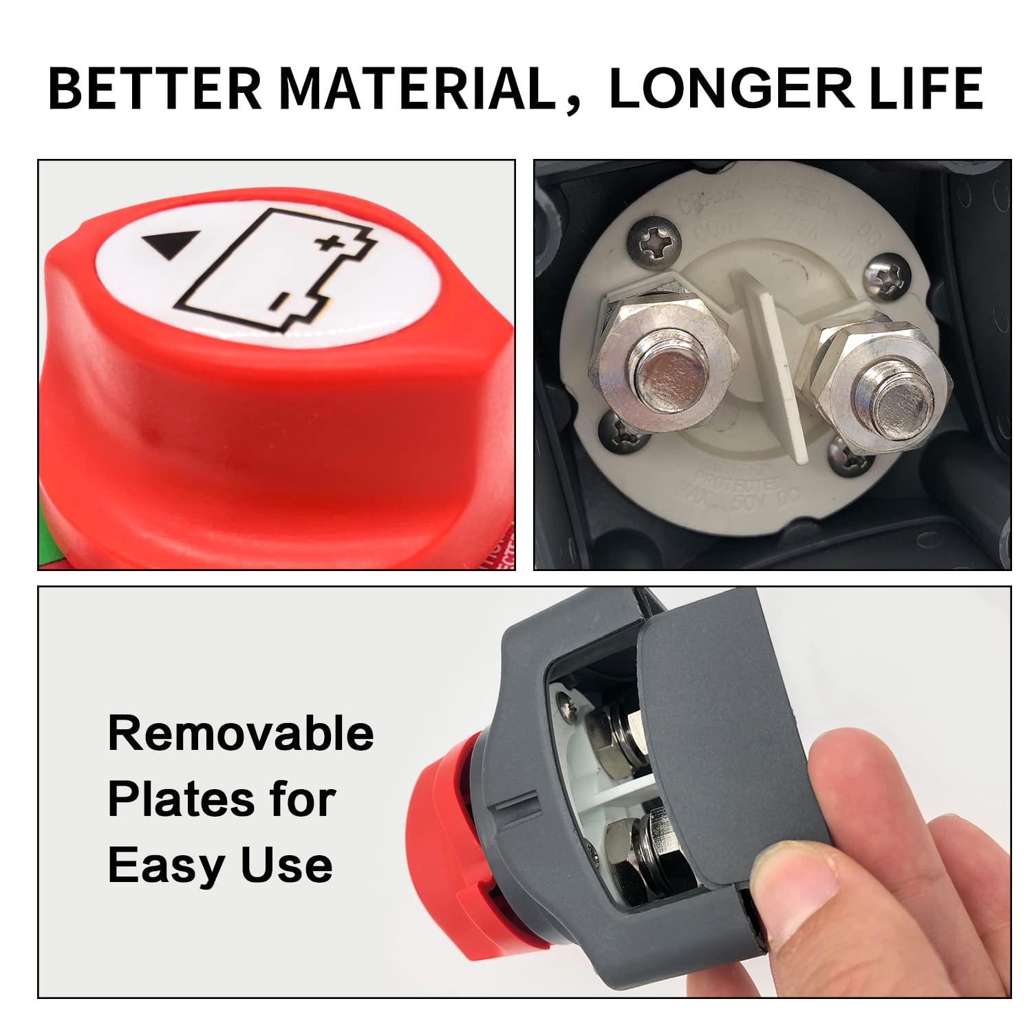 GOGONFLY Battery Switch 12-48V Battery Power Cut Master Switch Disconnect Isolator Cut Off Switch for Marine Boat Car Truck Camper RV Trailer Vehicles (On/Off) : Automotive