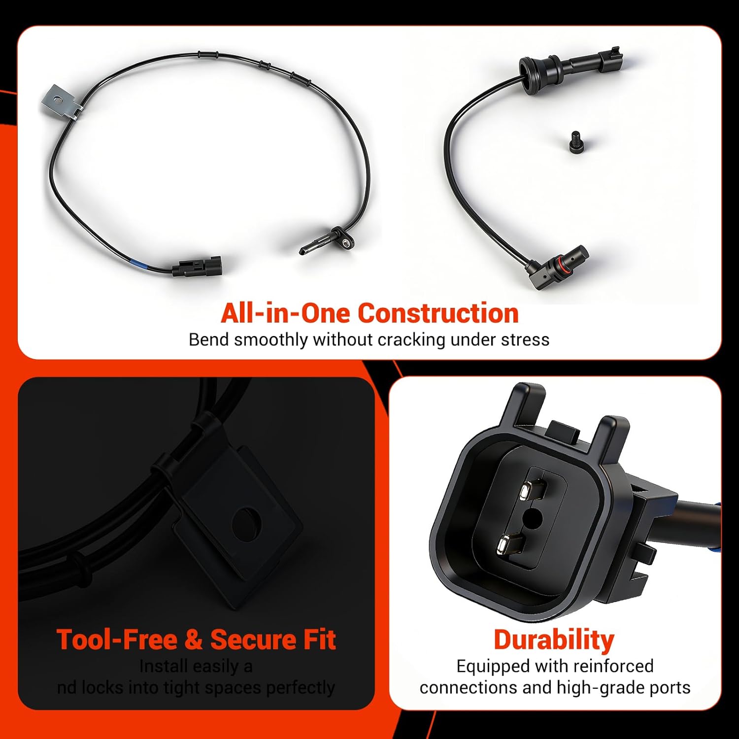 4PCS Front and Rear ABS Wheel Speed Sensor Compatible with Chevy Equinox & GMC Terrain 2010-2017 - Front and Rear Driver & Passenger Side,ALS1994, ALS2199