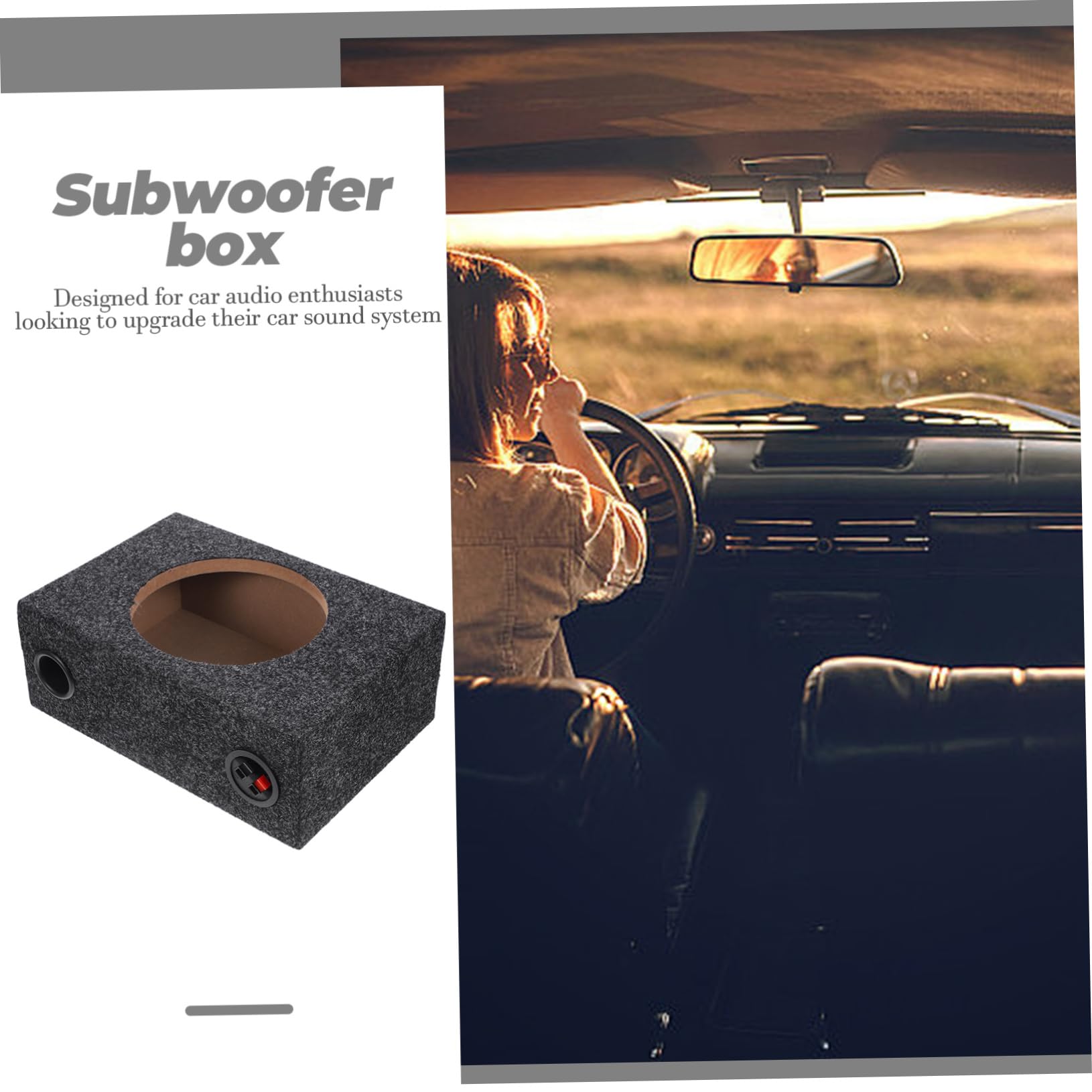iplusmile Caja de Subwoofer Sellada de 8 Pulgadas para Automóvil Caja Acústica Alfombrada de Madera para Sistemas de Audio de Coche Compatible Vehículos y Camiones Uso en Instalación