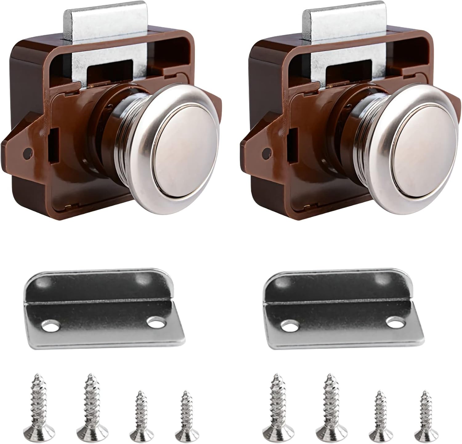 EUNEWR 10 PCS Bouton Poussoir Loquet,Sans Clé Serrure De Meuble Fermoir