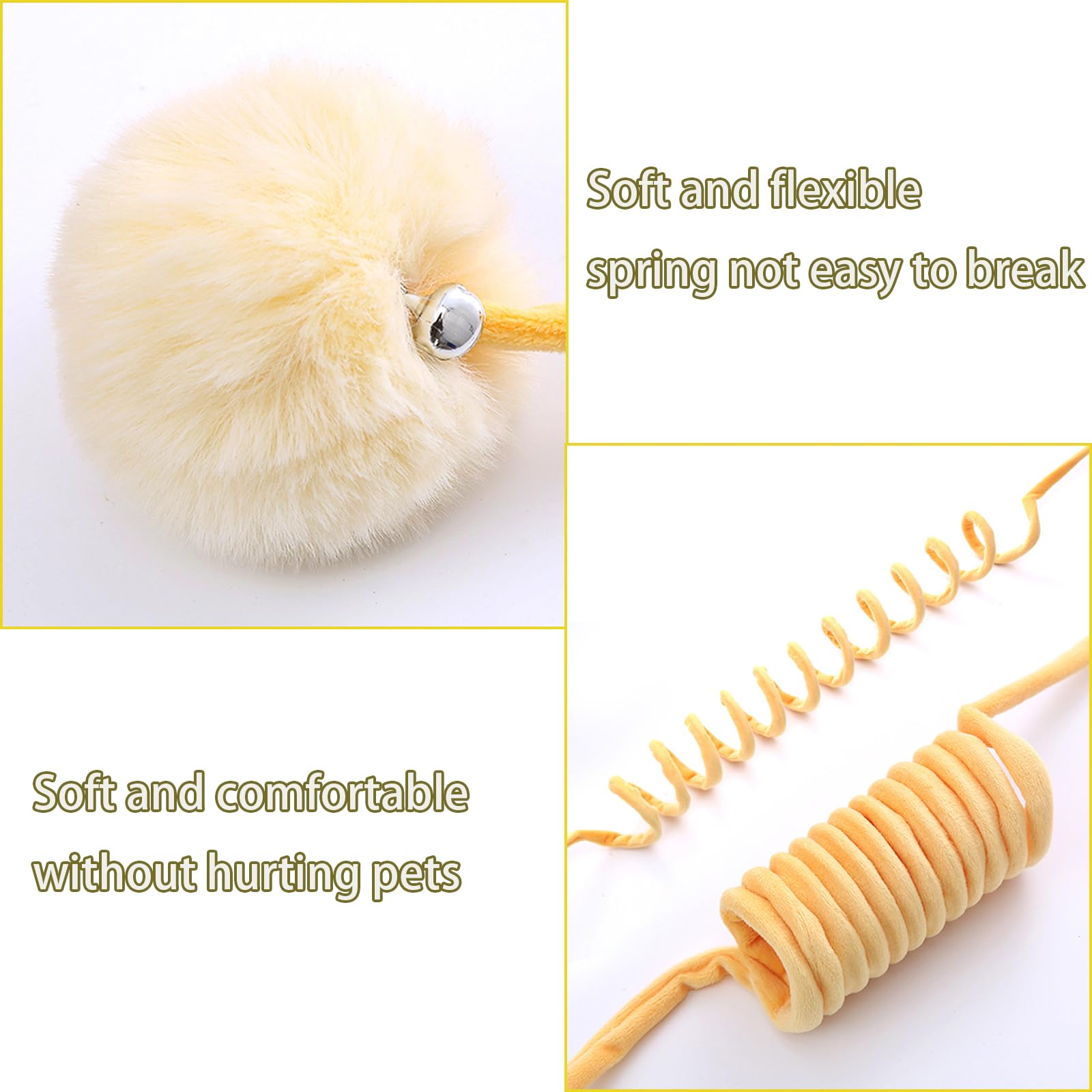 2 palline giocattolo per gatti in peluche, da appendere, con campanella, giocattolo interattivo per gatti, per interni, per giocare a inseguimento (rosa e grigio)