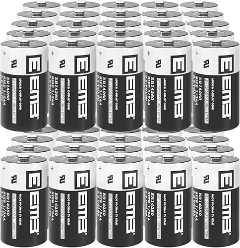 EEMB Paquete de 50 baterías de litio ER14250 1/2AA 3.6V Li-SOCL2 Batería no recargable XL-050F SB-AA02 LS14250 TL-5902 TL-2150 para medidor de