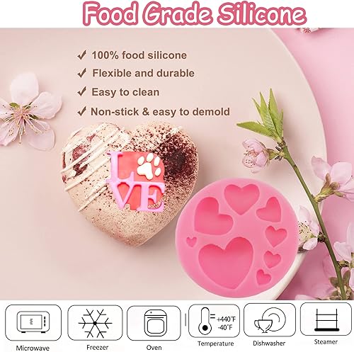 Miniatura 5 de 6 moldes de fondant para el día de San Valentín, moldes de fondant de boda, moldes de oso corazón, labios de amor, forma de regalo, moldes de