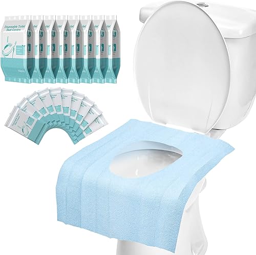 Paquete de 80 fundas desechables para asiento de inodoro, impermeables, 16 x 24 pulgadas, extra grandes, envueltos individualmente, accesorios de