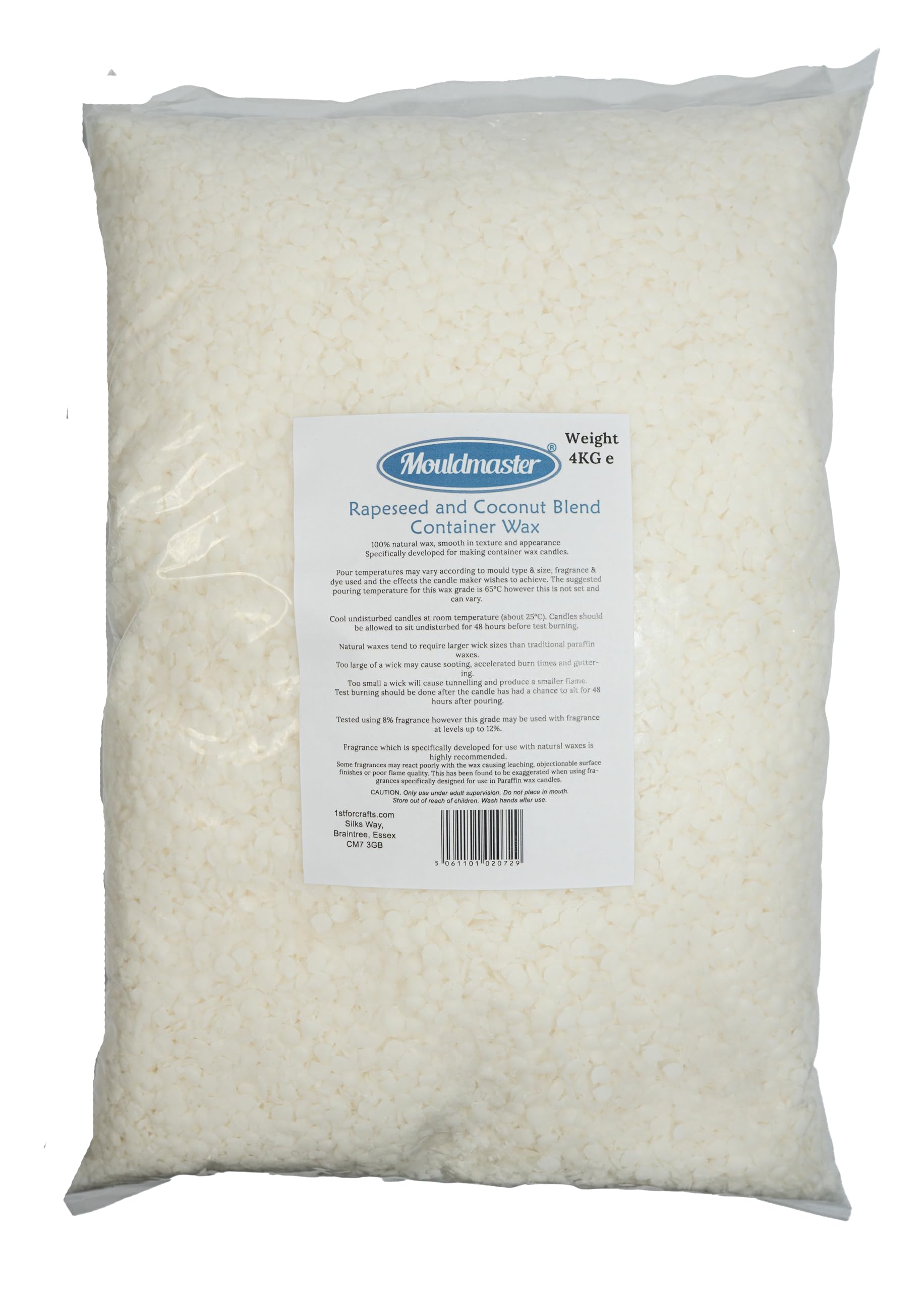 Mouldmaster Cream/Offwhite Rapeseed And Coconut Blend Container Wax 4Kg, Krc05