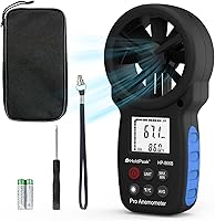 HoldPeak 866B Handheld Digital Anemometer - Accurate Wind Speed Meter, Temperature & Wind Chill, Backlit LCD, Max/Min, 0.67-67.1 MPH