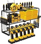 Support mural de l'organisateur d'outils de puissance, rack de porte-perceuses à charge lourde, perceuse sans fil & Armoire de rangement pour garage, étagère, pegboard & Atelier, Porte tournevis, Support de gestion d'outils