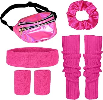 CICOCI 80s Accessories For Women Workout Clothes 1980S Costume 80s Set Retro Party Leg Warmers Headband