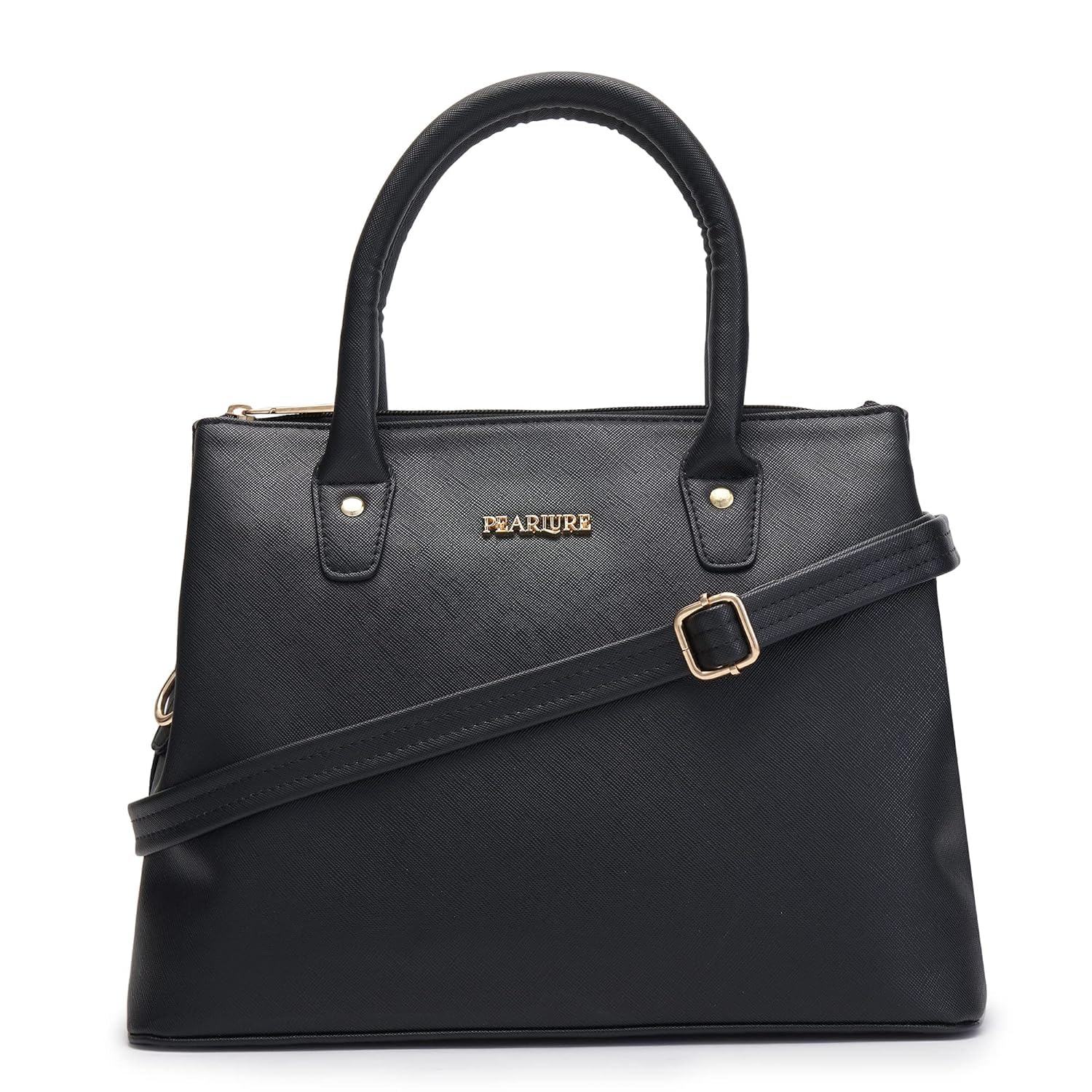 Pearlure Kathy Satchel Bag for Women, Italian Vegan Leather Stylish Handbag with Detachable Sling Strap for College, Office (33 x 12.5 x 23 cm) - Black (B0C1VRF2RC) Amazon Price History, Amazon Price Tracker