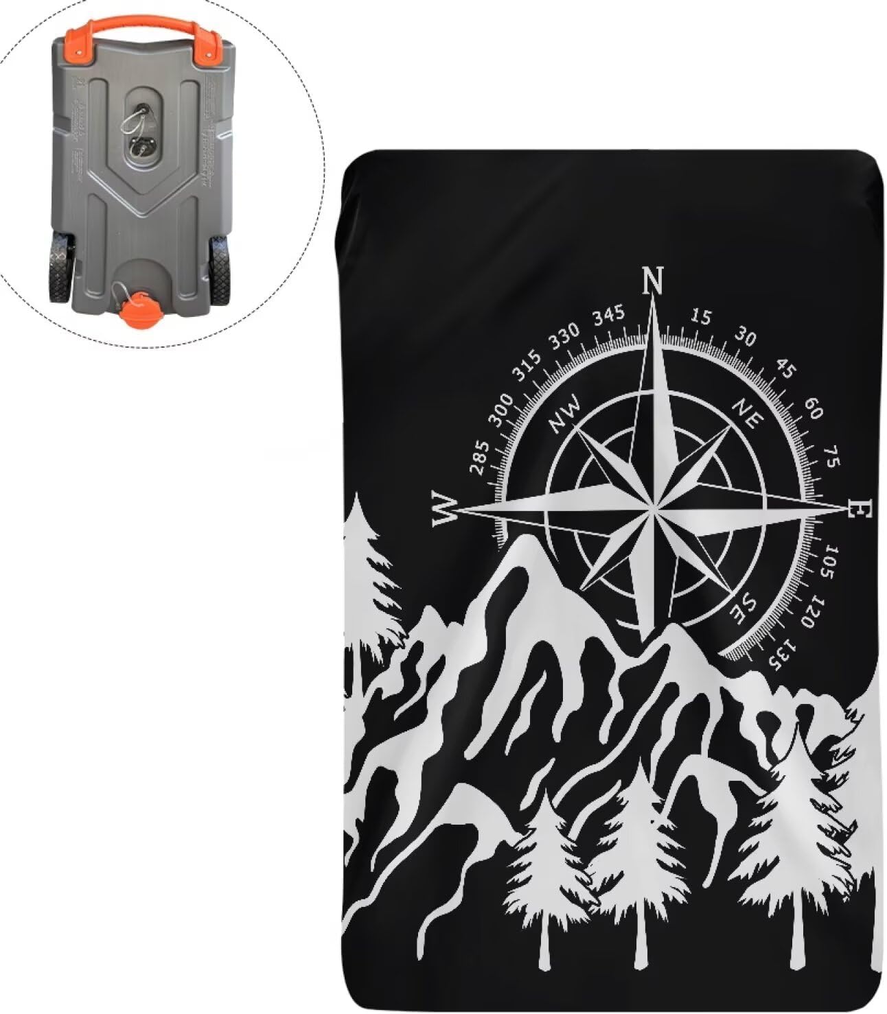 RV Tank Cover Portable Water Tank Cover No Tools Required for Installation Dustproof with Storage Bag for Off-Compass Mountain